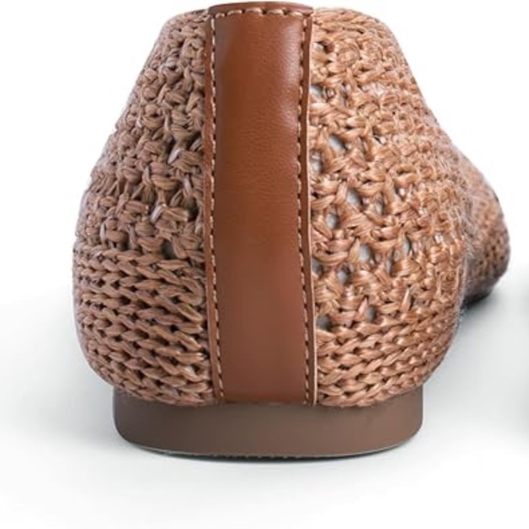 Women's Tan Woven Closed Toe Flats, 10 - Picture 6 of 7